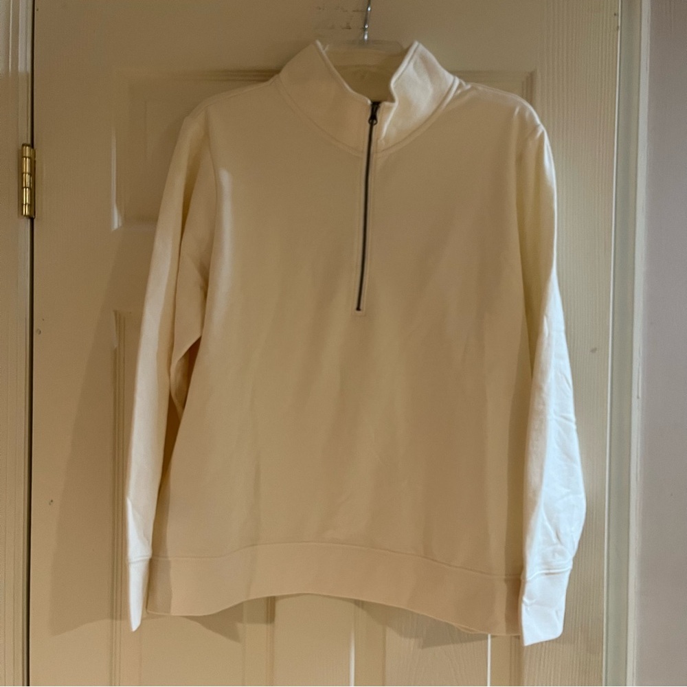 Women’s Eddie Bauer Ivory Quarter Zip Size XL NWT